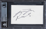 Jennifer Beals Flashdance Authentic Signed 3x5 Index Card BAS Slabbed