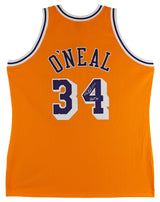 Shaquille O'Neal "HOF 16" Signed Yellow M&N 1996-97 HWC Authentic Jersey BAS Wit