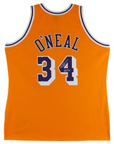 Shaquille O'Neal "HOF 16" Signed Yellow M&N 1996-97 HWC Authentic Jersey BAS Wit