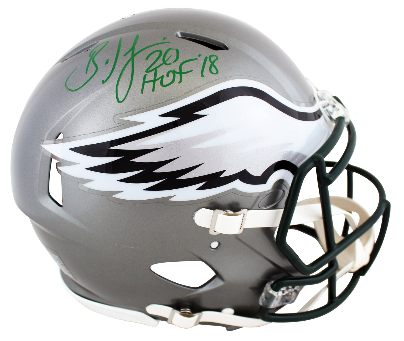 Eagles Brian Dawkins HOF 18 Signed Flash Full Size Speed Proline Helmet BAS Wit