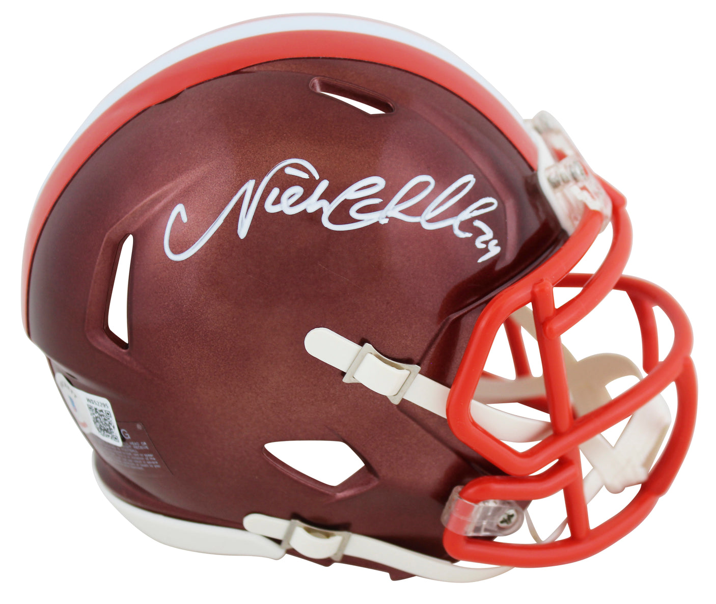 Browns Nick Chubb Authentic Signed Flash Speed Mini Helmet BAS Witnessed