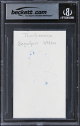 Tom Sizemore Saving Private Ryan Authentic Signed 3x5 Index Card BAS Slabbed 1