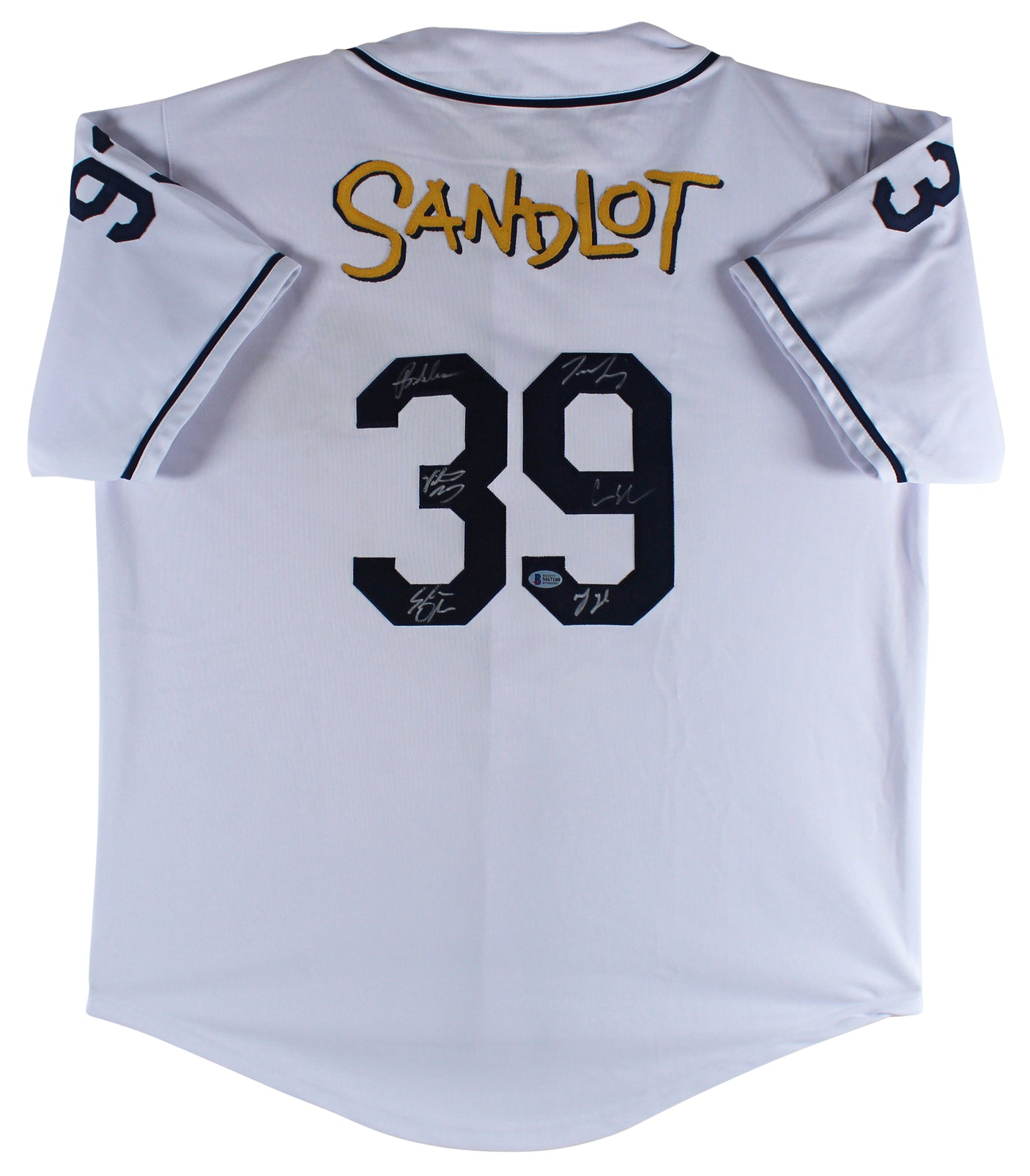 The Sandlot Cast (6) Guiry, Leopardi, York +3 Signed Jersey BAS Witness #M67180