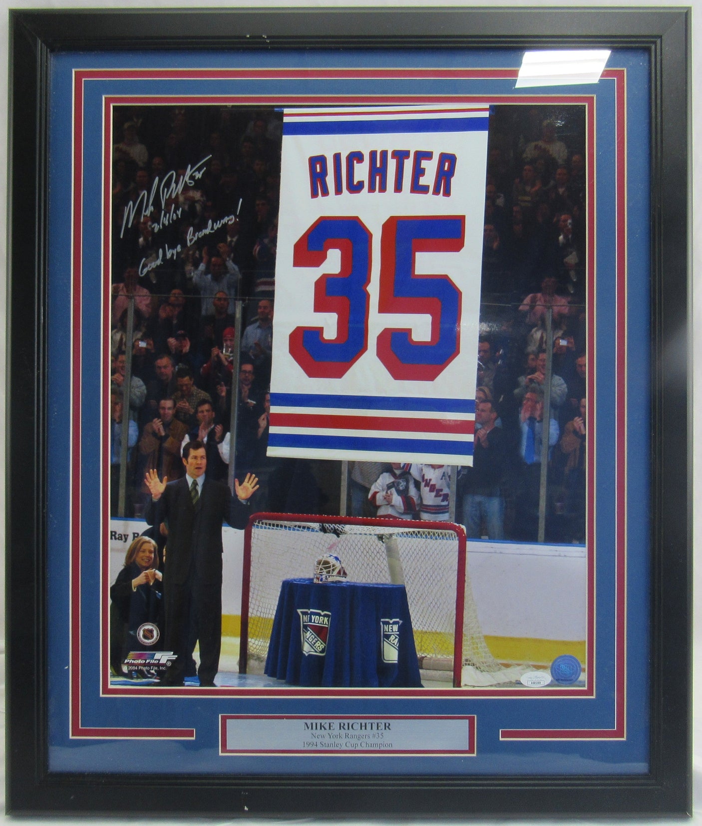 Mike Richter Signed Framed 16x20 Photo PSA/DNA K88610