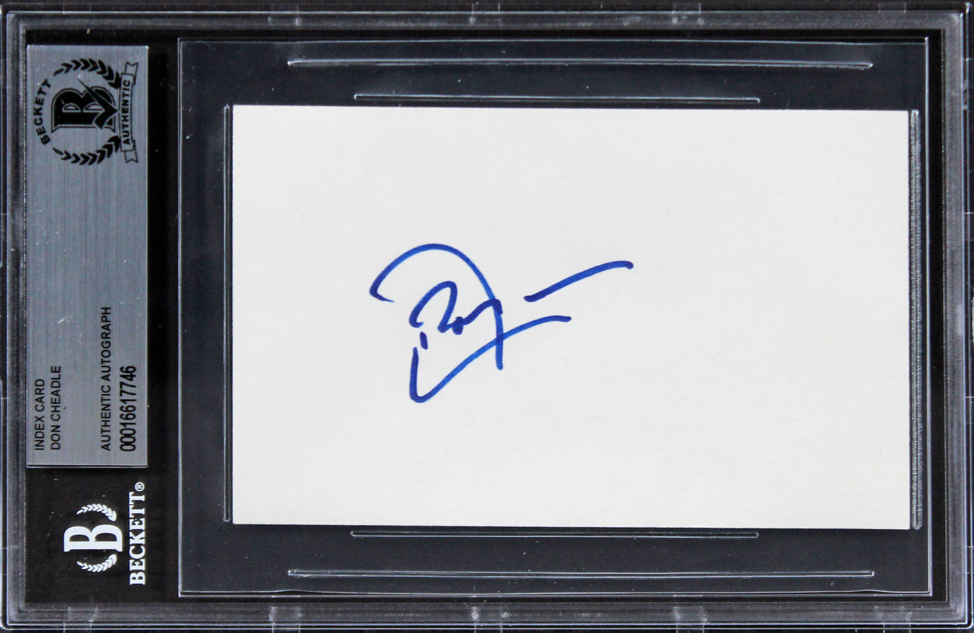 Don Cheadle Crash Authentic Signed 3x5 Index Card Autographed BAS Slabbed