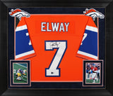 Broncos John Elway Authentic Signed Orange Alternate M&N Framed Jersey BAS Wit