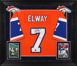 Broncos John Elway Authentic Signed Orange Alternate M&N Framed Jersey BAS Wit