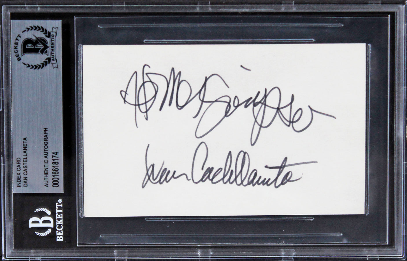 Dan Castellaneta The Simpsons Authentic Signed 3x5 Index Card BAS Slabbed