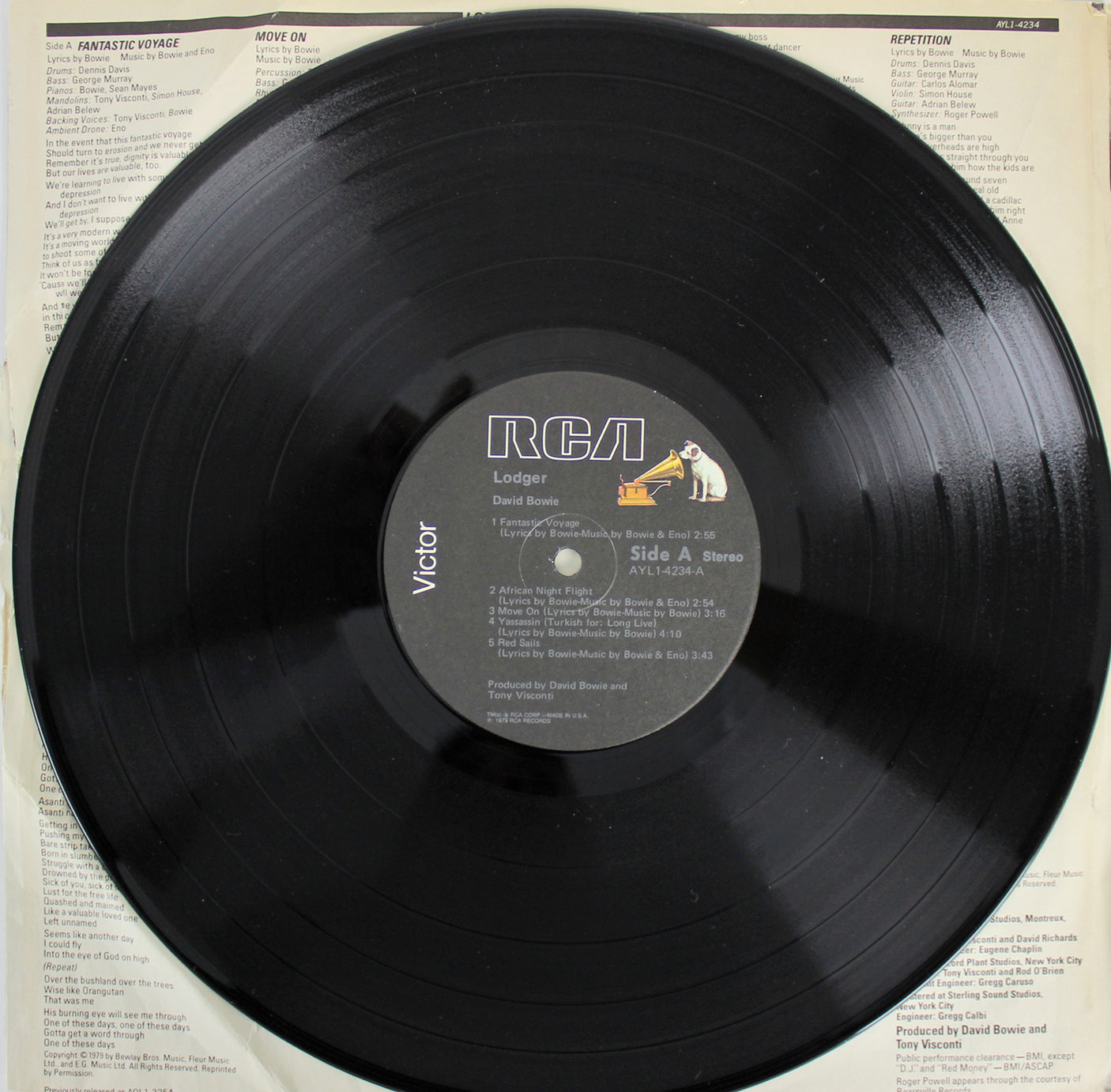 David Bowie Authentic Signed Lodger Album Cover W/ Vinyl Autographed BAS #A88331