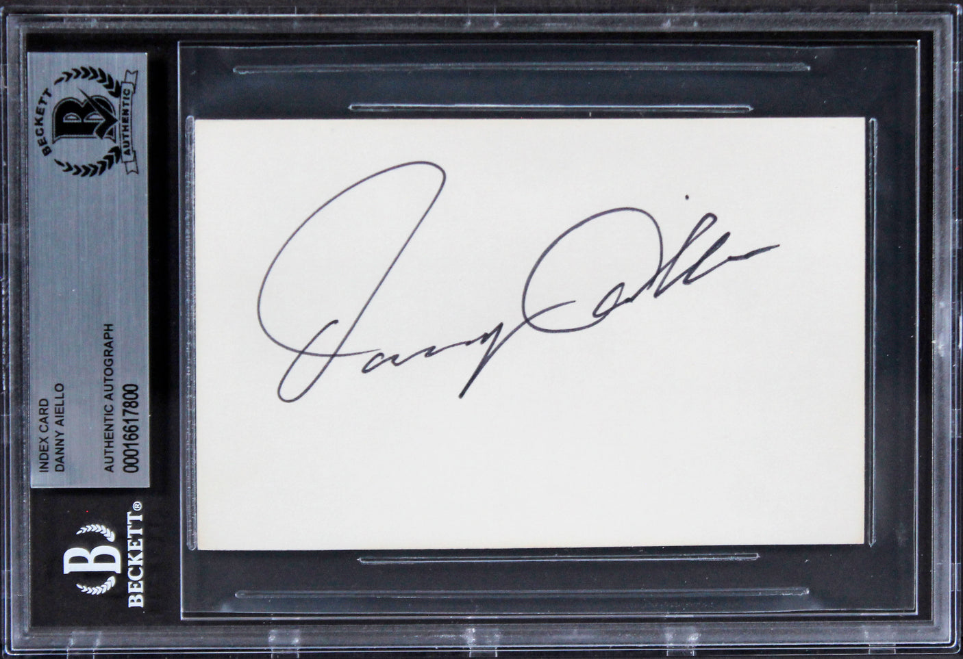 Danny Aiello Do the Right Thing Authentic Signed 3x5 Index Card BAS Slabbed