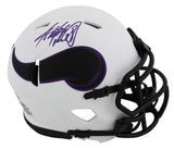 Vikings Adrian Peterson Authentic Signed Lunar Speed Mini Helmet w/ Case BAS Wit