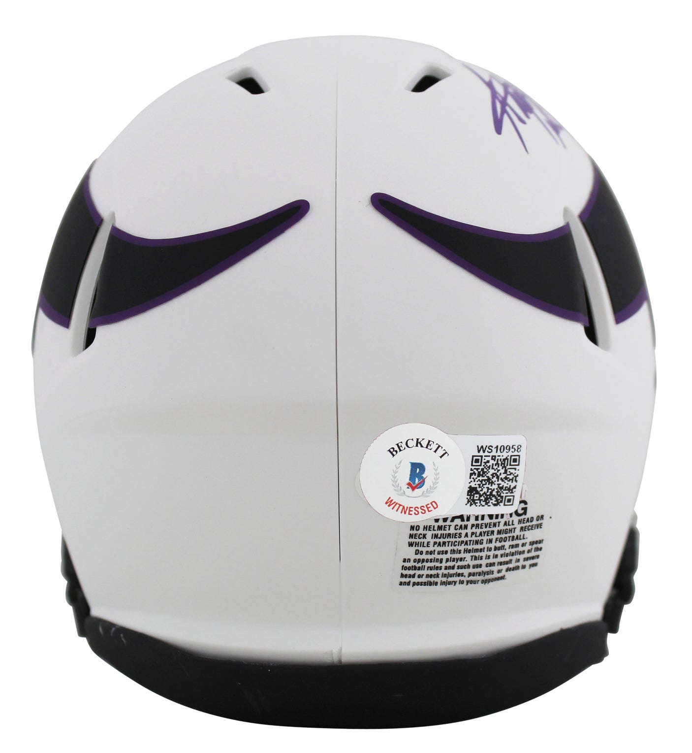 Vikings Adrian Peterson Authentic Signed Lunar Speed Mini Helmet w/ Case BAS Wit