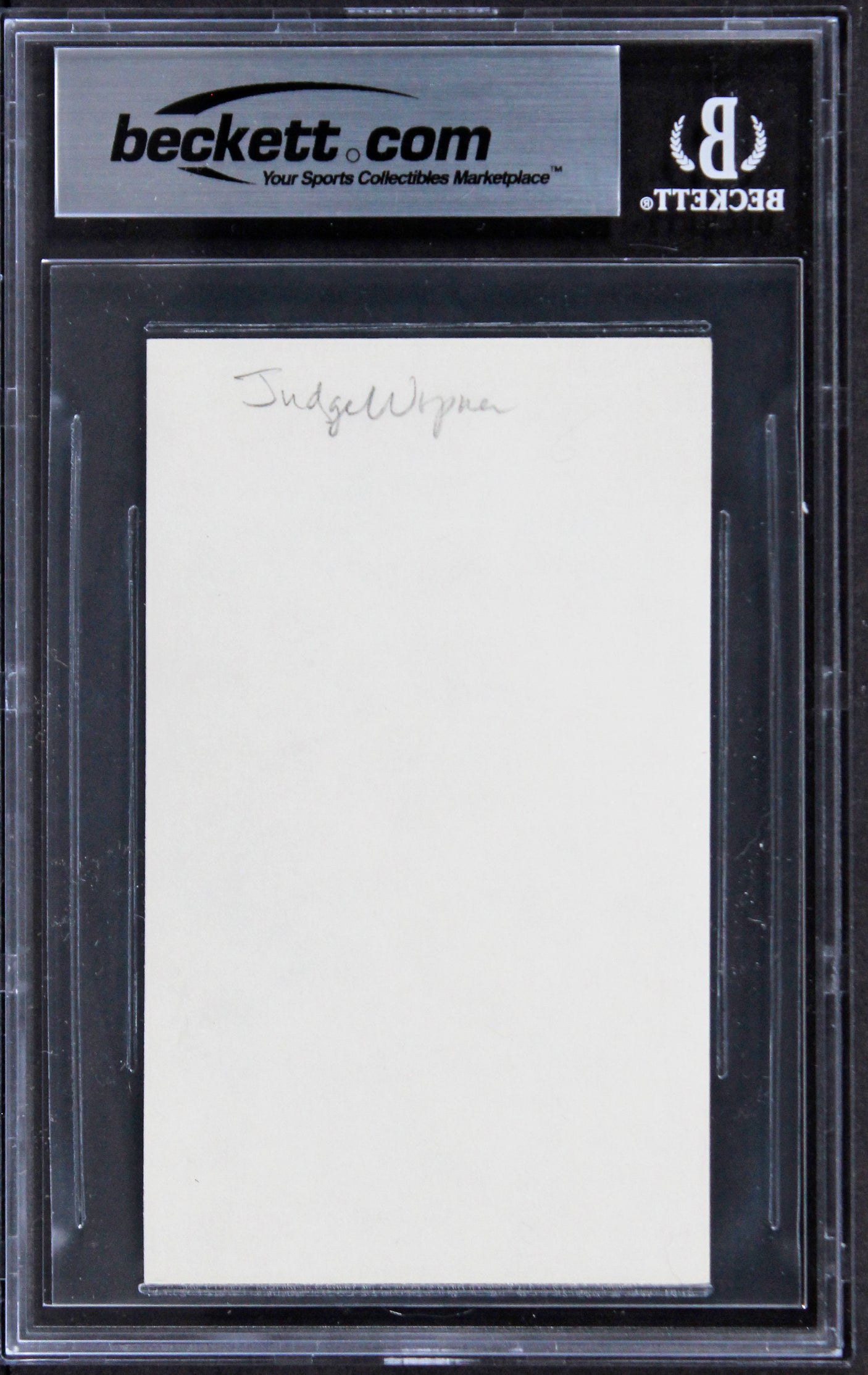Joseph Wapner The People's Court Authentic Signed 3x5 Index Card BAS Slabbed 2