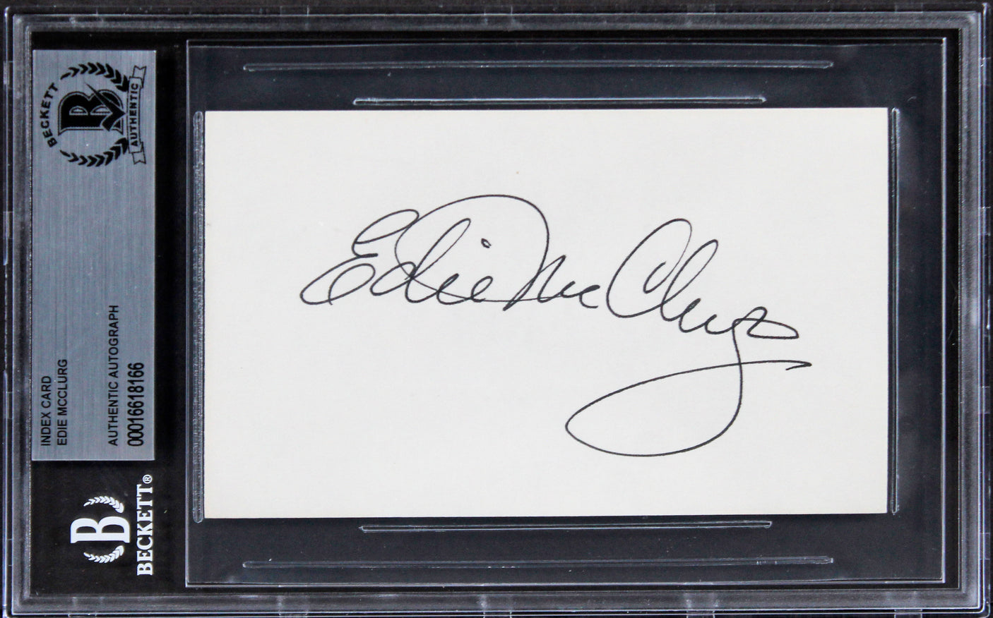 Edie McClurg Ferris Bueller's Day Off Signed 3x5 Index Card BAS Slabbed