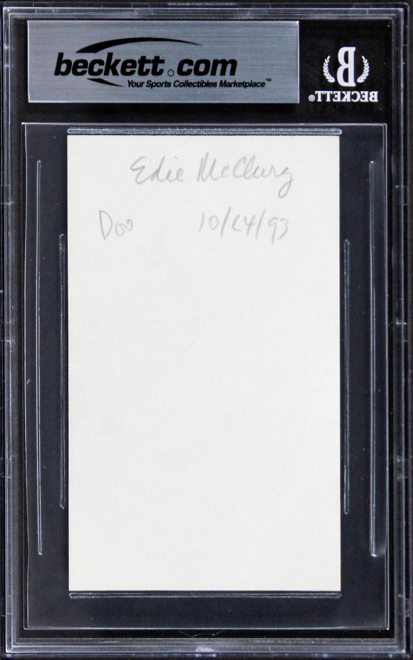 Edie McClurg Ferris Bueller's Day Off Signed 3x5 Index Card BAS Slabbed