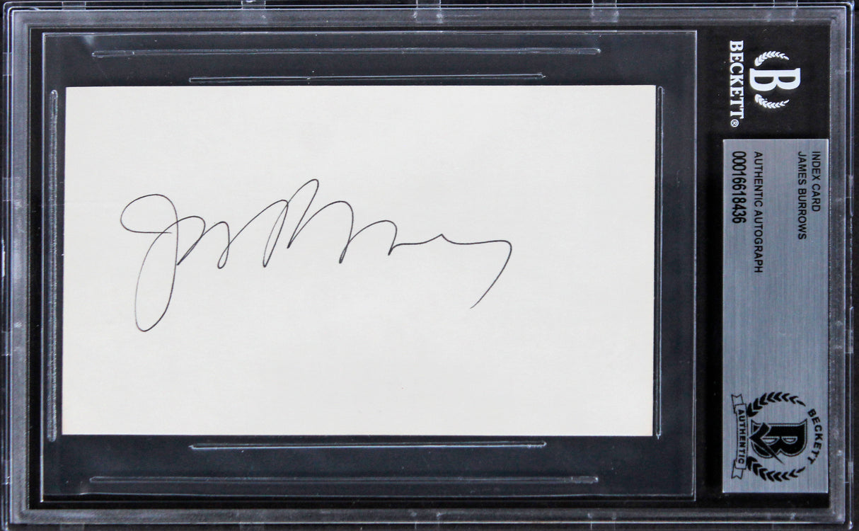 James Burrows Cheers Authentic Signed 3x5 Index Card Autographed BAS Slabbed 1