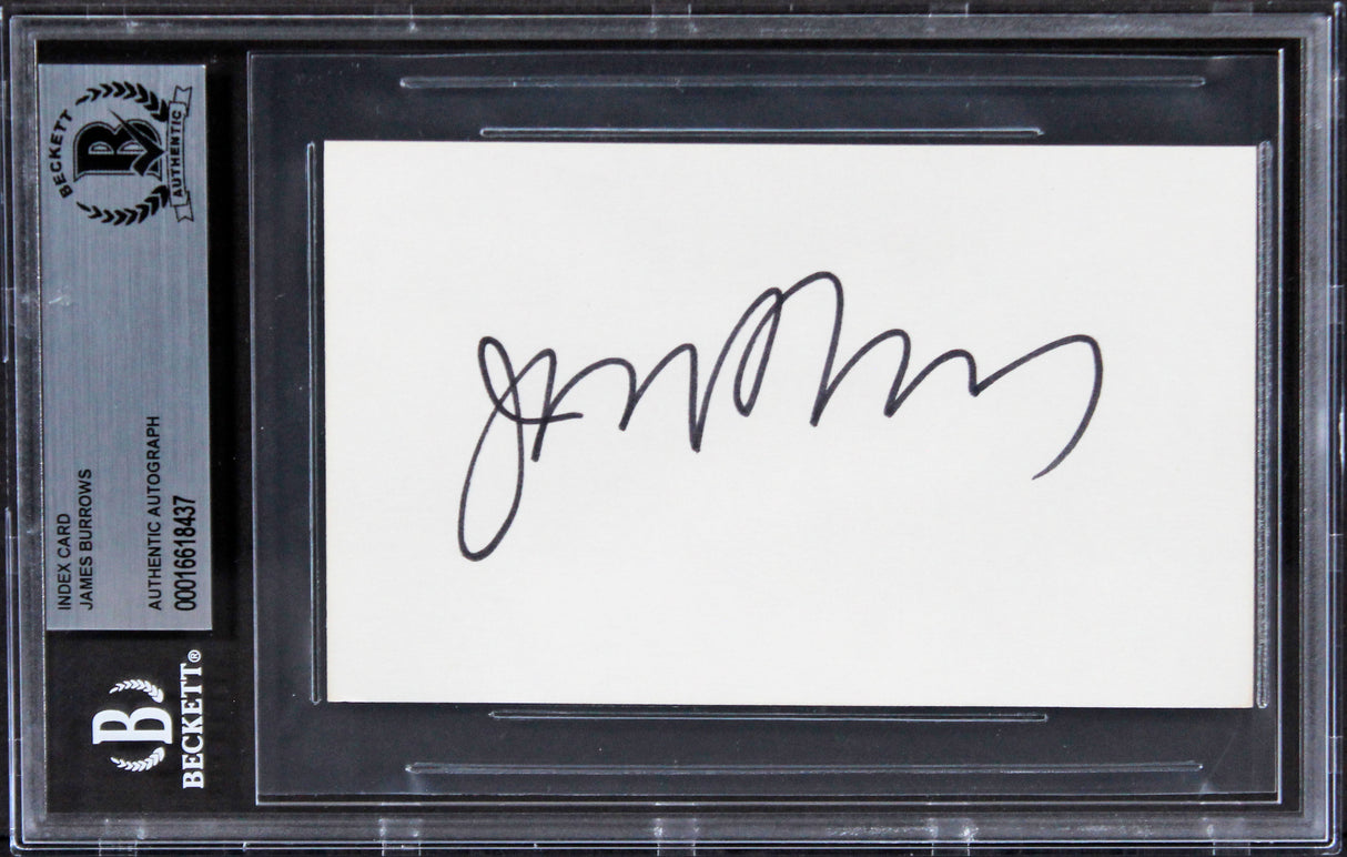 James Burrows Cheers Authentic Signed 3x5 Index Card Autographed BAS Slabbed 2