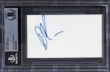 Joseph Wapner The People's Court Authentic Signed 3x5 Index Card BAS Slabbed