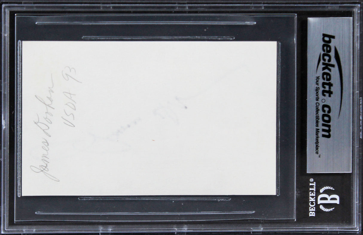 James Doohan Star Trek Authentic Signed 3x5 Index Card Autographed BAS Slabbed 2