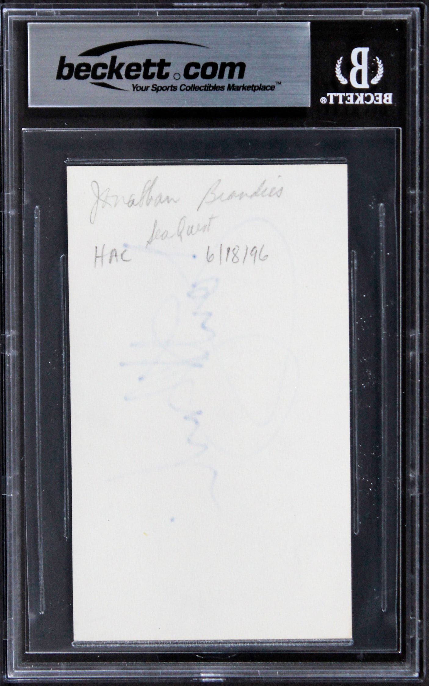 Jonathan Brandis The Neverending Story II Signed 3x5 Index Card BAS Slabbed 1