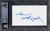 James Shigeta Die Hard Authentic Signed 3x5 Index Card Autographed BAS Slabbed 1