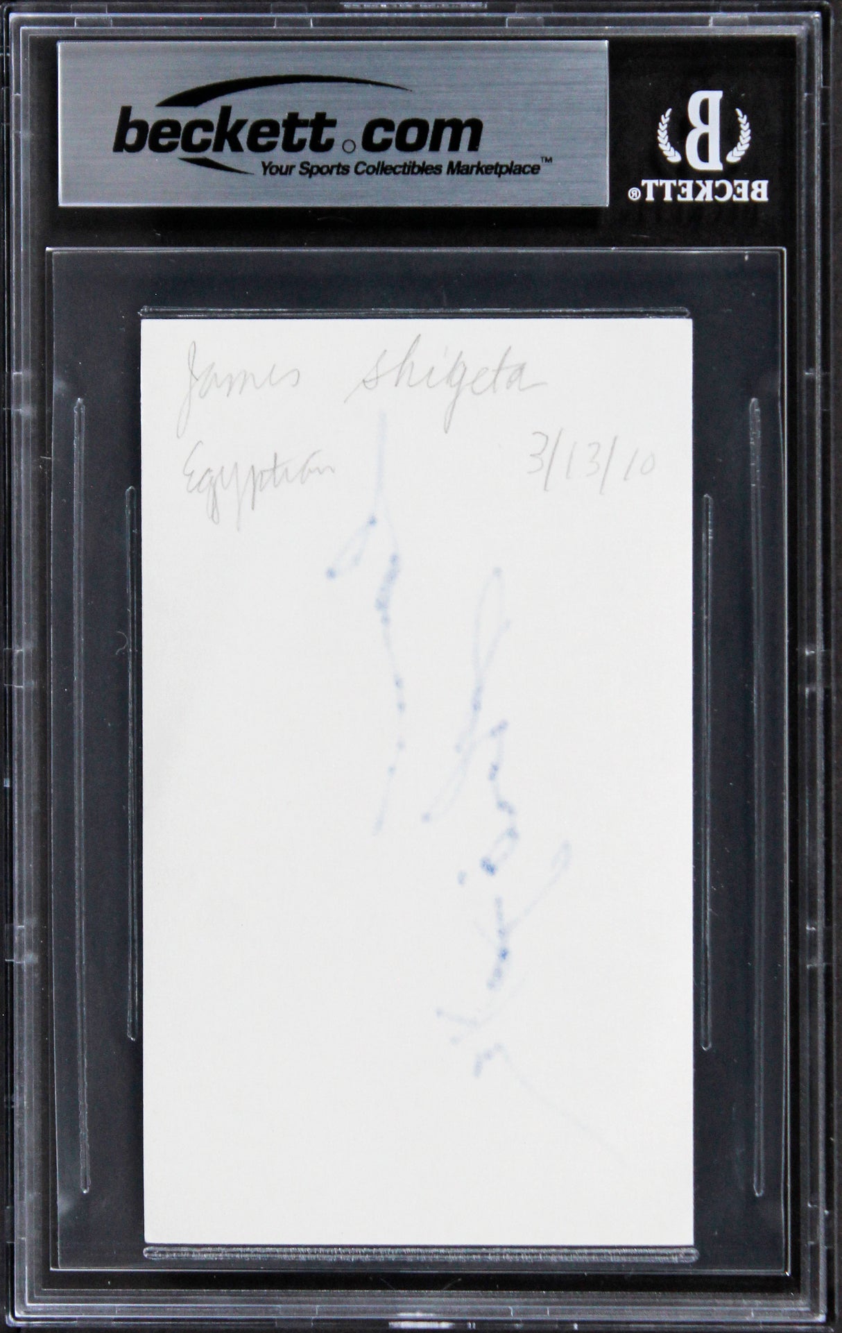 James Shigeta Die Hard Authentic Signed 3x5 Index Card Autographed BAS Slabbed 1