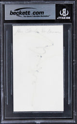 Jean-Claude Van Damme Double Impact Signed 3x5 Index Card BAS Slabbed 1