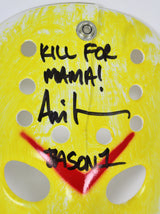 Ari Lehman Friday The 13th "Kill For Mama!" Signed Yellow Jason Mask BAS #D67491