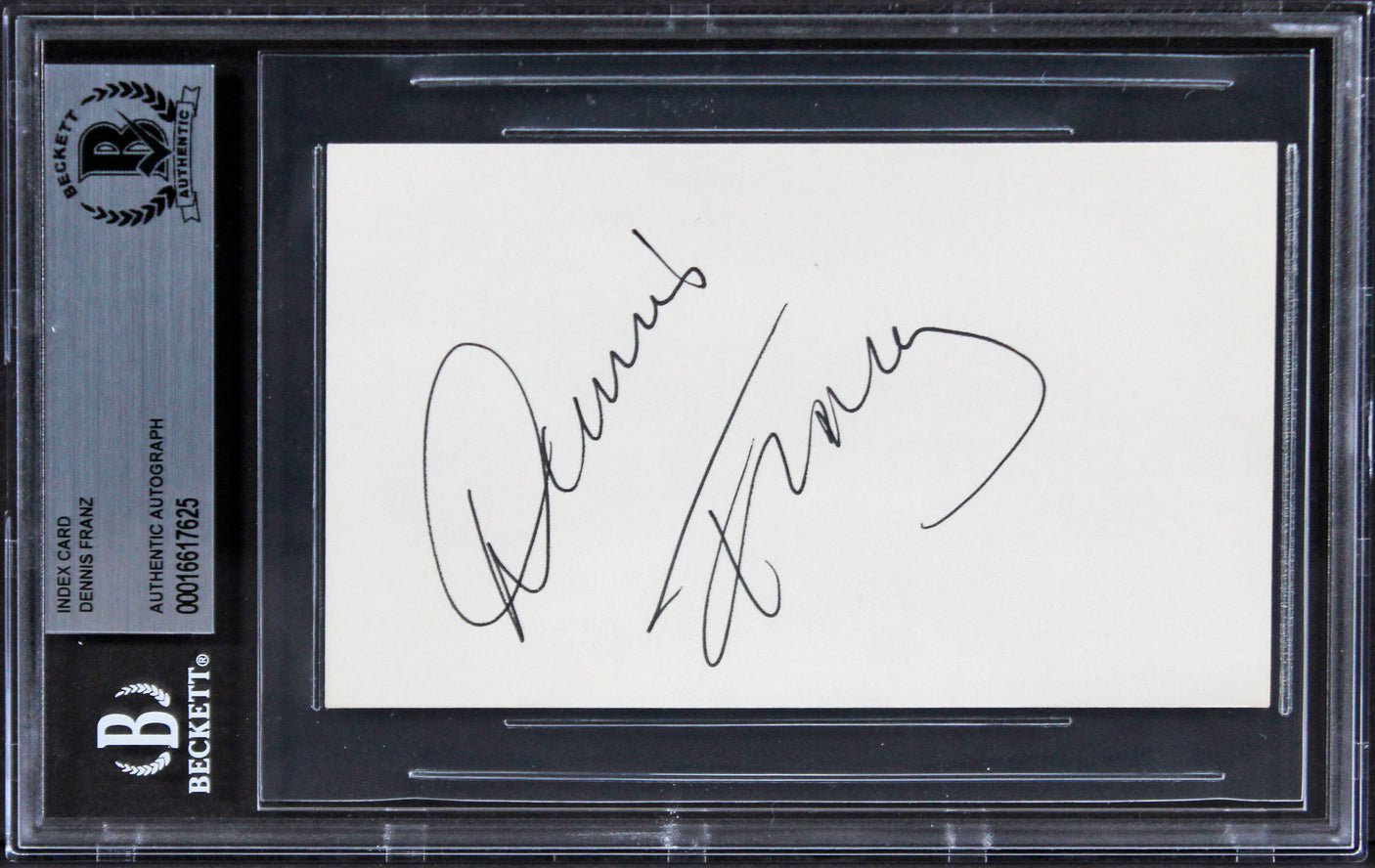 Dennis Franz NYPD Blue Authentic Signed 3x5 Index Card Autographed BAS Slabbed 2