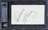 Dennis Franz NYPD Blue Authentic Signed 3x5 Index Card Autographed BAS Slabbed 2