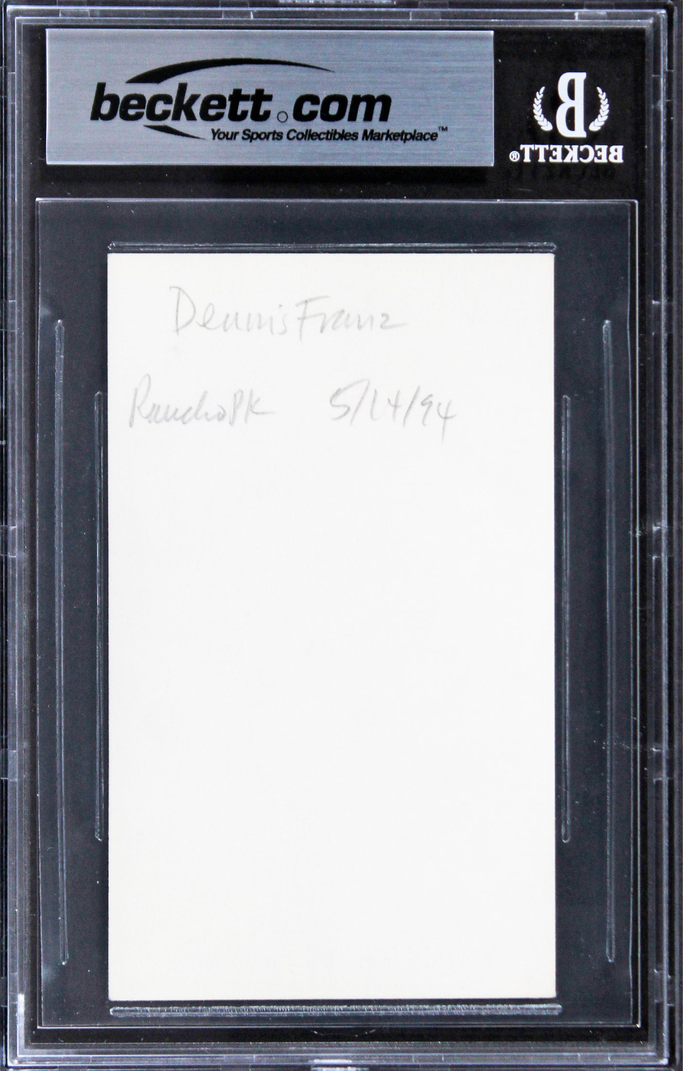 Dennis Franz NYPD Blue Authentic Signed 3x5 Index Card Autographed BAS Slabbed 2