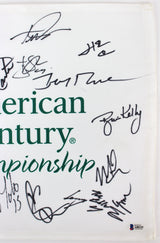 American Century (20) Goff, Peterson, Oshie, Rice Signed Pin Flag BAS #A88335