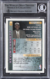 Timberwolves Kevin Garnett "HOF 2020" Signed 1995 Finest #115 RC Card BAS Slab