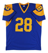 Rams Marshall Faulk Authentic Signed Blue Jersey Autographed BAS