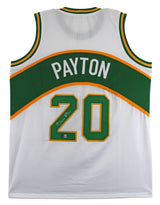 Gary Payton Authentic Signed White Pro Style Jersey Autographed BAS Witnessed