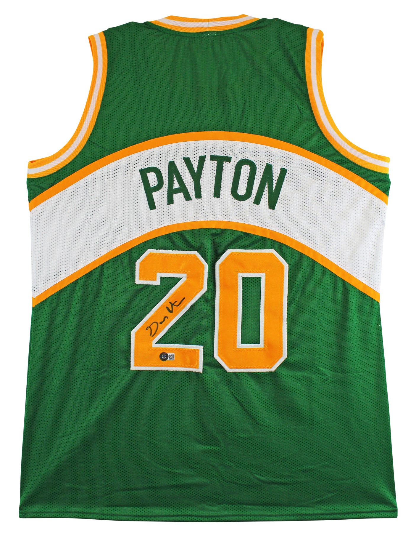 Gary Payton Authentic Signed Green Pro Style Jersey Autographed BAS Witnessed
