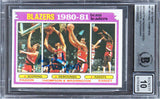 Blazers Mychal Thompson 1978 #1 Pick Signed 1981 Topps #61 Card Auto 10 BAS Slab