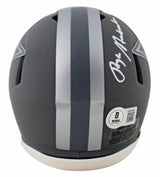 Cowboys Roger Staubach Authentic Signed Slate Speed Mini Helmet BAS Witnessed