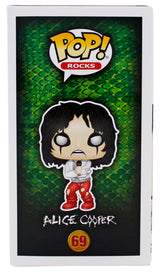 Alice Cooper "Schools Out" Signed Funko Pop Vinyl Figure #69 w/ Red Sig BAS Wit