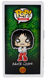 Alice Cooper "Schools Out" Signed Funko Pop Vinyl Figure #69 w/ Red Sig BAS Wit