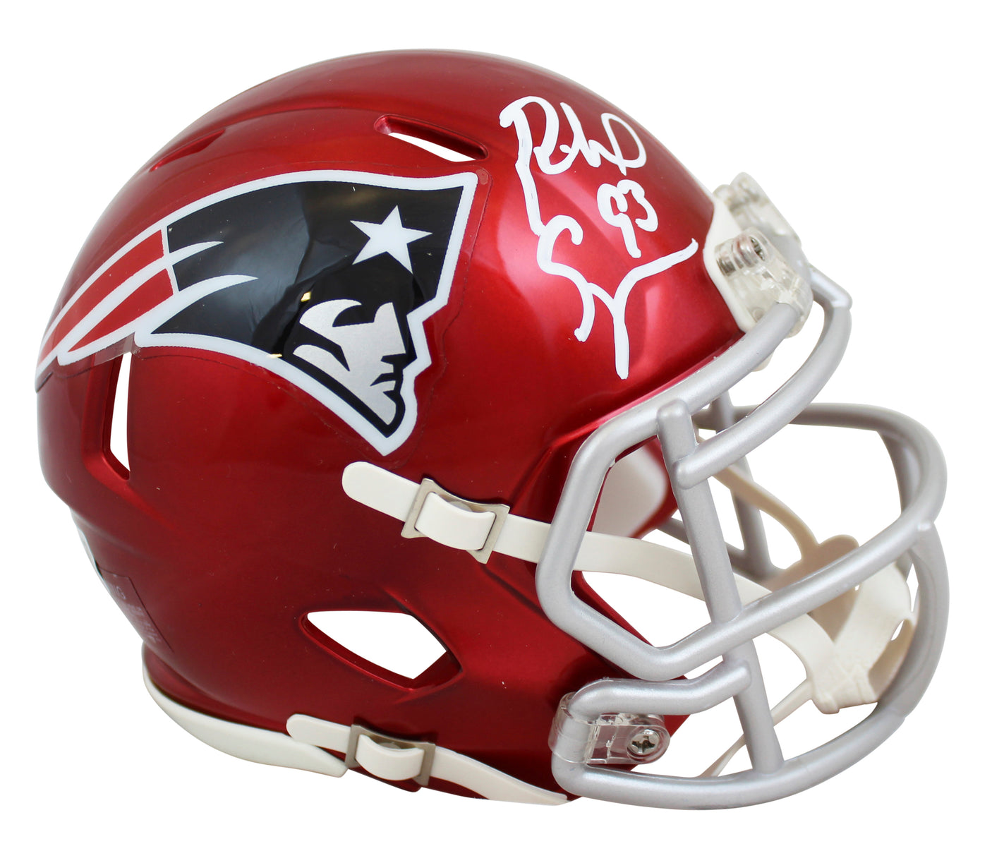 Patriots Richard Seymour Authentic Signed Flash Speed Mini Helmet BAS Witnessed