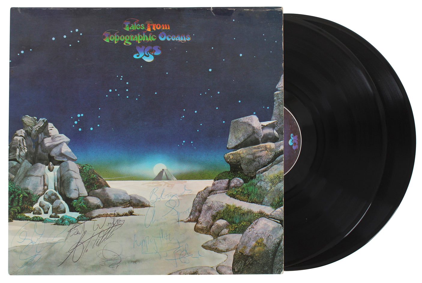 Yes (4) Anderson Squire Wakeman & Howe Signed Album Cover W/ Vinyl BAS #AC26842