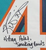 Ricky Williams Signed Auto Autograph Replica Dolphins Jersey w/ Hitting Holes Insc JSA Witness