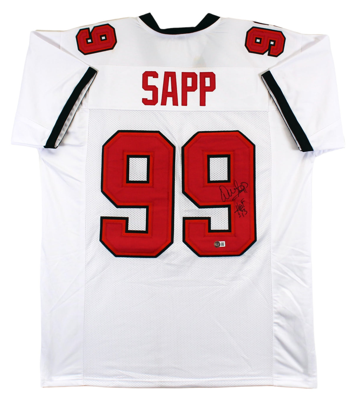 Warren Sapp "HOF 13" Authentic Signed White Pro Style Jersey BAS Witnessed
