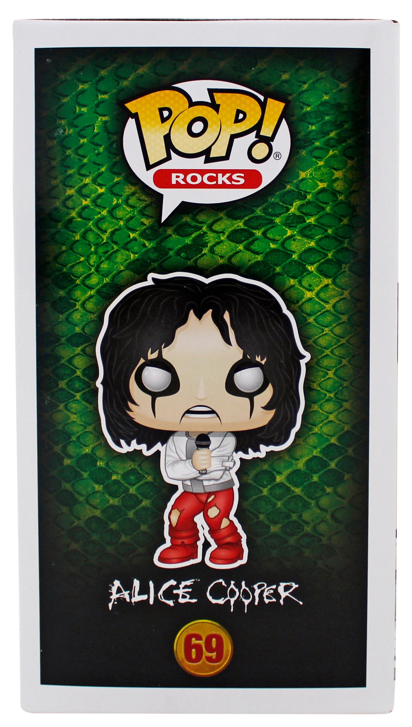 Alice Cooper Signed Funko Pop Vinyl Figure #69 w/ White Sig BAS Witnessed