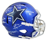 Cowboys Randy White "7x Stat" Signed Flash Full Size Speed Rep Helmet BAS Wit