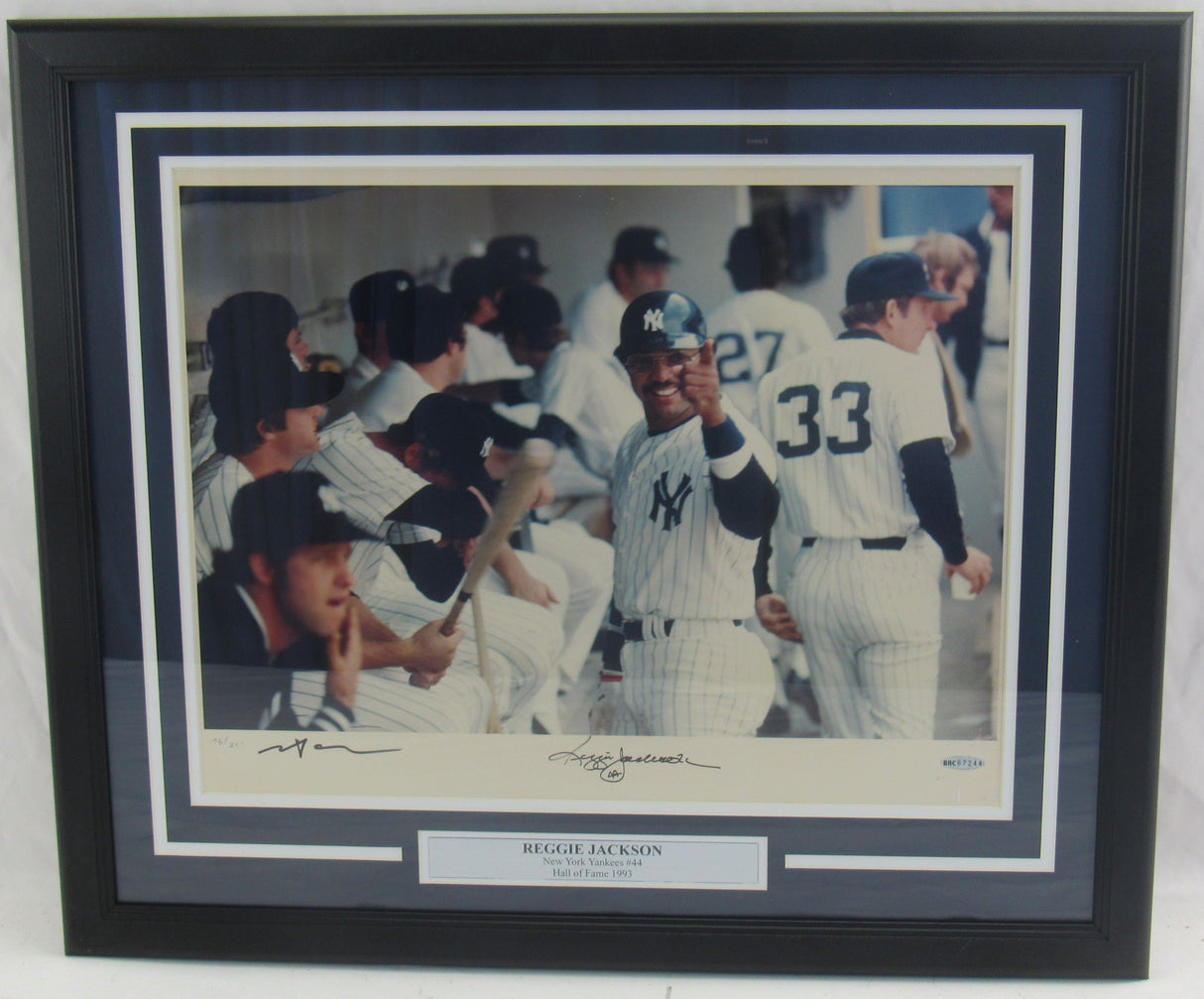 Reggie Jackson Signed Framed Auto Autograph 16x20 Photo UDA Holo