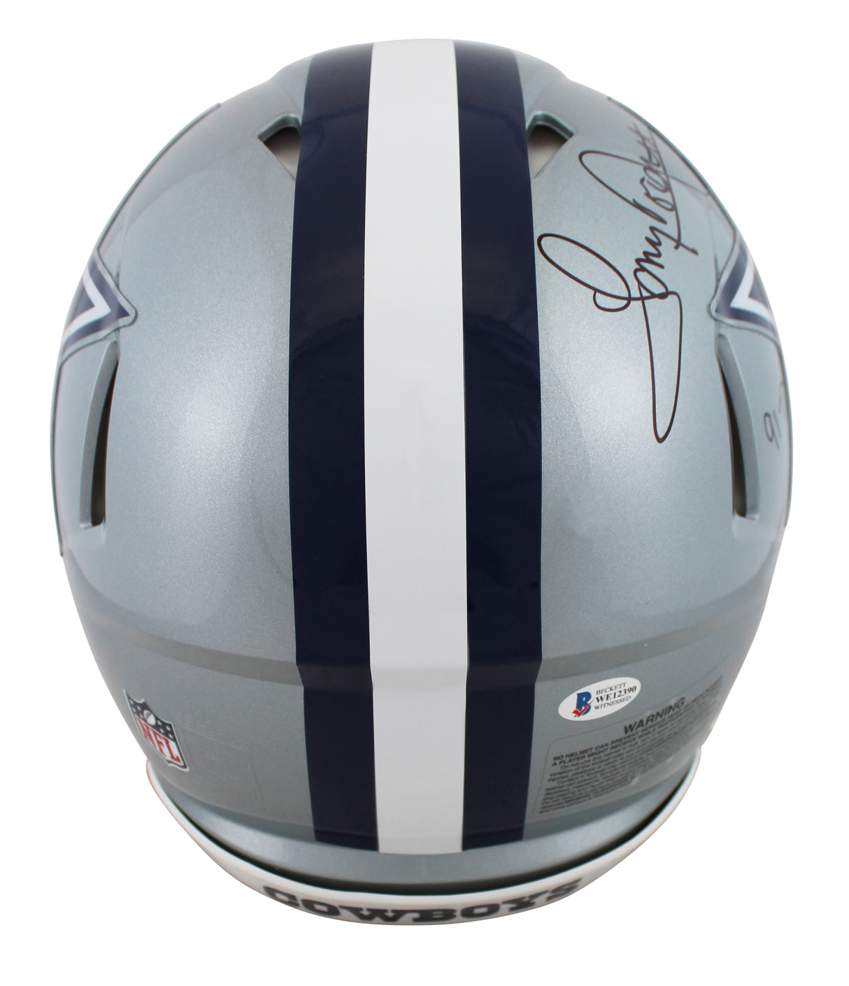 Cowboys Tony Dorsett "4x Stat" Signed Silver Full Size Speed Proline Helmet BAS