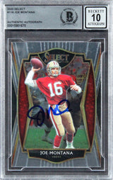 49ers Joe Montana Authentic Signed 2020 Select #118 Card Auto 10! BAS Slabbed