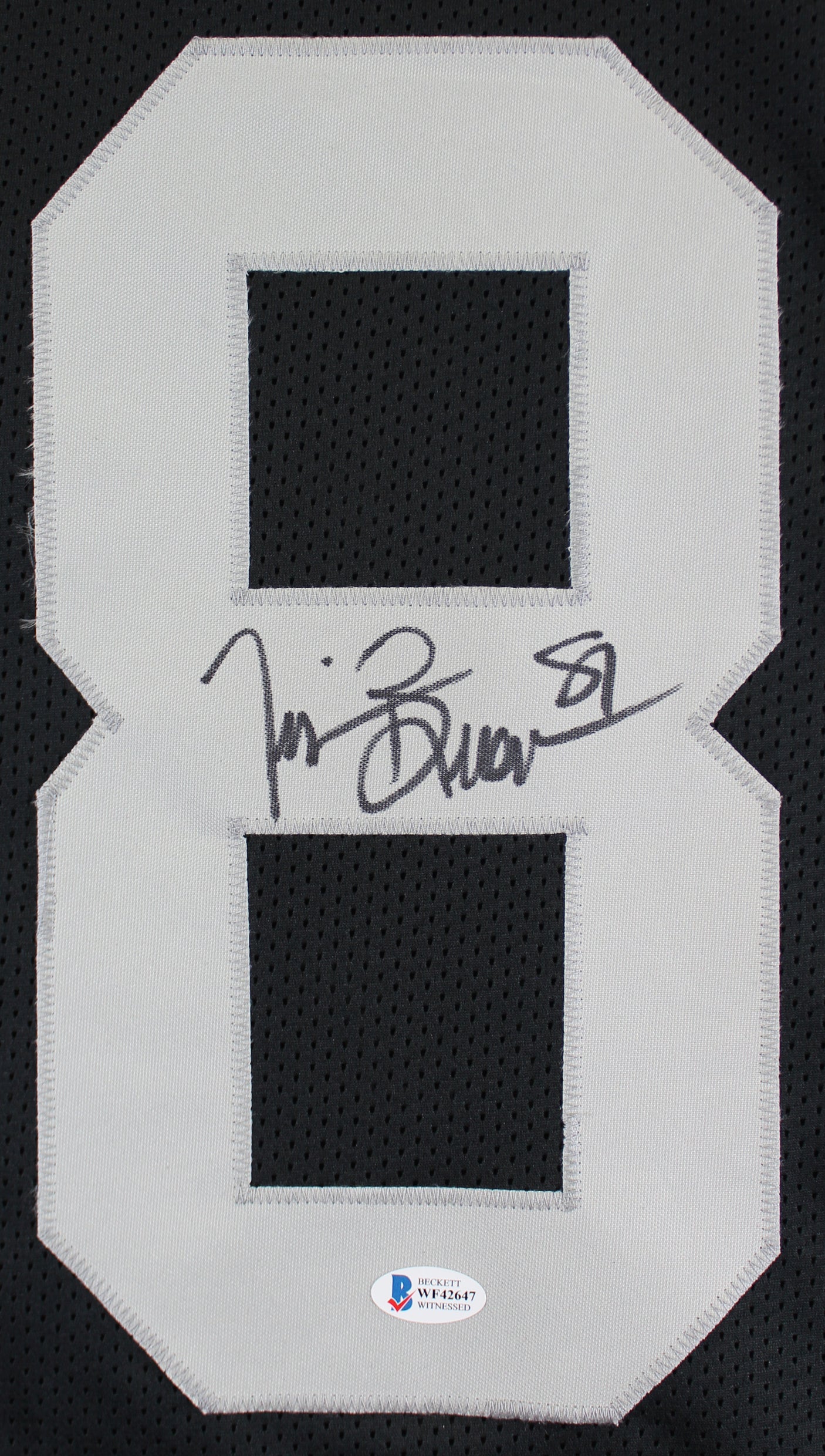 Tim Brown Authentic Signed Black Pro Style Jersey Autographed BAS Witnessed